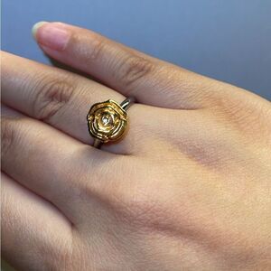 VINTAGE RARE Rose Swarovski ring 5 1/2 size ring